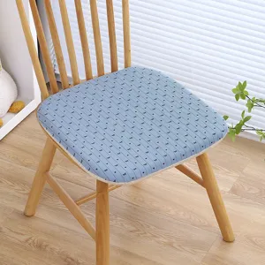 Cuscino seduta in memory foam a righe con fiocco blu, cuscino per sedia antiscivolo addensato.