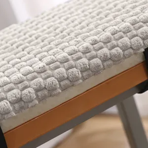 Close-up detail of the thick winter plush chair cushion, showing soft bubble fleece texture.