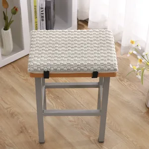 Thickened plush chair cushion detail view, cozy warm tufted seat pad with straps.