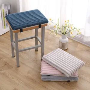 Thickened winter plush stool cushion warm soft fuzzy chair pad for student classroom home seat