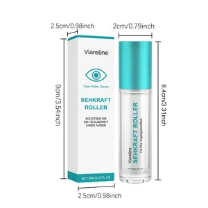 VIARELINE eye roller serum 8ml with soothing massage ball, hydrating and firming care.