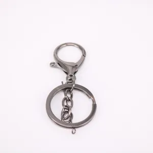 Detailed view of gunmetal lobster clasp keychain hardware for DIY accessory making