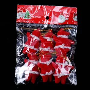 Set di 6 mini addobbi natalizi Babbo Natale rossi per decorazione albero.