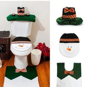 Christmas Santa Claus Toilet Seat Cover Snowman Elf Reindeer Bathroom Decorations Non-Woven Fabric Festive Home Decor