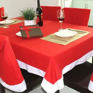Christmas non-woven tablecloth and chair cover set for festive holiday dining decor