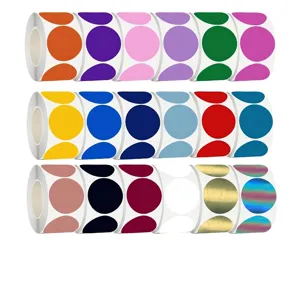 Round Blank Multicolor Self-Adhesive Sticker Labels Decorative Marking Labels For Home Office Kitchen Organization