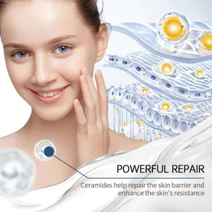 Hyaluronic acid eye roller detail showing skin repair mechanism, powerful skincare formula.