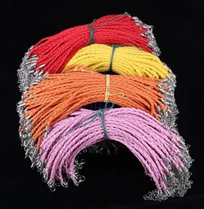 Multi-colored braided wax necklace cords with lobster clasps for DIY jewelry making supplies