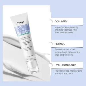HOYGI Complete 5-in-1 oogserum met collageen, retinol en hyaluronzuur voor dagelijkse huidverzorging.