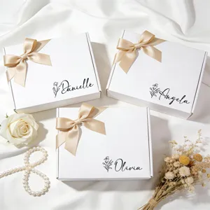 Personalisierte Vinyl-Namensaufkleber für Brautparty- und Hochzeitsgeschenkboxen