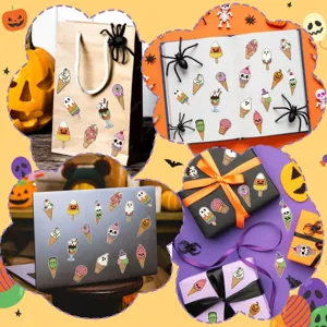 Αυτοκόλλητα Halloween παγωτό νεκροκεφαλή σε φορητούς υπολογιστές και δώρα
