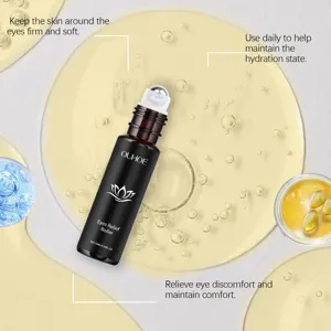 Vue détaillée de l'huile roll-on pour les yeux Ouhoe pour hydratation et soin de la peau.