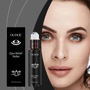 Ouhoe Huile Essentielle pour Rouleau pour les Yeux Hydratante Éclaircissante Soin des Yeux Bouteille de Massage Soin de la Peau