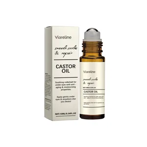 Viareline Eye Rollerball Castor Oil Hydrating Firming Serum for Daily Skincare Routine