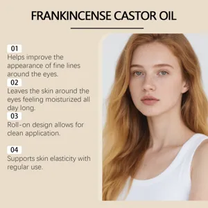 Eye roller castor oil for moisturizing and improving fine lines around eyes with clean roll-on.