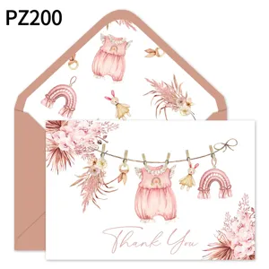 Boho Stil Aquarell Blumen Danke Grußkarten Set Mit Umschlägen Und Aufklebern Für Babyparty Hochzeit Party Briefpapier