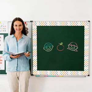 Bunte karierte dekorative Bordüren-Sticker für Klassenzimmer-Pinnwände und Tafeln