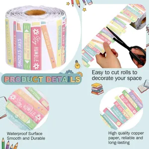Library book design bulletin board decorative border stickers for classroom wall