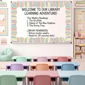 Colorful book pattern bulletin board border stickers perfect for classroom decoration