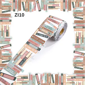 Close-up of library book design bulletin board border stickers with motivational quotes