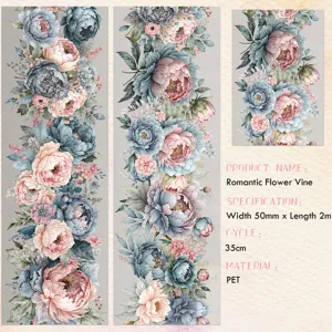 Detailansicht der wasserfesten Romantic Flower Vine PET-Aufkleber für Scrapbooking