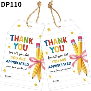 Thank You Teacher Gift Tags With Hemp Rope Appreciation Stationery Labels For Birthday Party Favors Wedding Gift Wrap Decoration