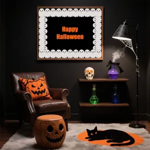 Dettaglio adesivi per bordi a forma di fantasma bianco per decorazione Halloween