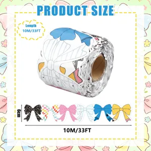 10M cartoon stationery bulletin board border sticker roll with bow and pencil design