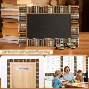 Vintage boekenpatroon randafwerking voor schoolbord en veelzijdige wanddecoratie