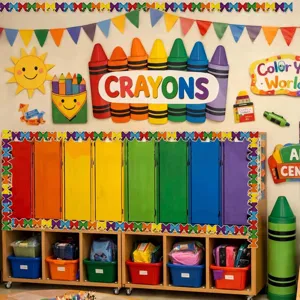 Colorful cartoon stationery bulletin board border stickers used in classroom decor
