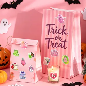 Süße holografische Glitzer-Geisteraufkleber für Halloween-Geschenktüten und Süßigkeiten