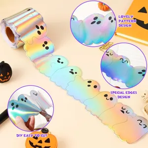 Détail des autocollants fantômes holographiques pour la décoration d'Halloween