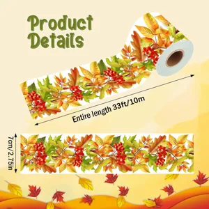 Autumn leaves bulletin board border sticker roll 10m length for school classroom decor