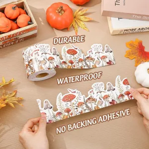Durable and waterproof mushroom pattern bulletin board border sticker for classroom decor