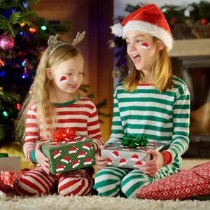 Pegatinas de gorro de Papá Noel para envolver regalos y decoración de fiestas