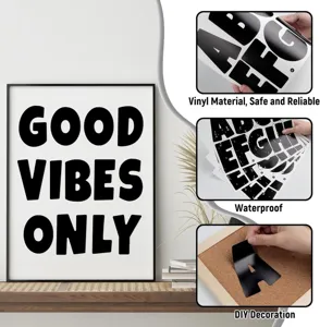 Large black vinyl alphabet stickers for DIY wall and bulletin board decoration