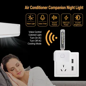 Smart voice-controlled USB night light with air conditioner remote control function