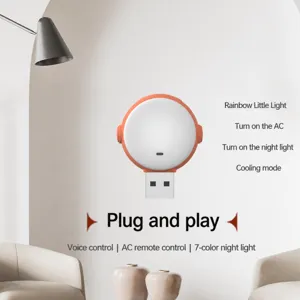 Smart voice controlled air conditioner companion night light USB plug and play lamp