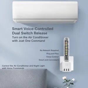 Smart Voice Control Air Conditioner Companion USB Night Light Portable LED Bedside Lamp Electronic Remote Control