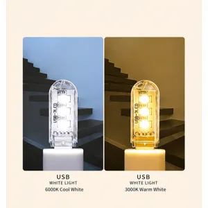 Mini Luce Notturna LED USB Portatile Alimentata tramite USB Plug and Play Protezione Oculare Lampada da Scrivania a Risparmio Energetico