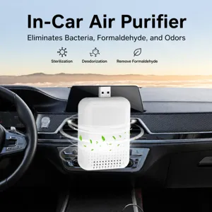 Mini purificador de aire USB para coche, esterilizador de ozono y desodorante portátil.