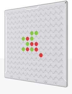 Smart Gomoku board detail view, electronic AI chess game grid with functional button interface.