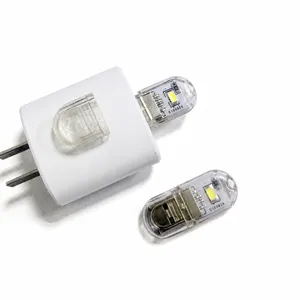 Mini Lámpara LED USB Portátil Luz Nocturna Doble Cara Iluminación 360 Grados para Camping Cama