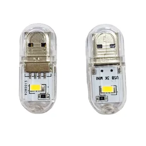 Mini luz nocturna LED USB lampara portatil compacta para camping dormitorio y power bank