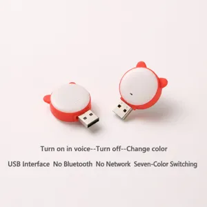USB controllo vocale luce notturna gatto lampada LED intelligente mini atmosfera