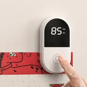 White magnetic digital voice timer for kitchen or student study with large LED display