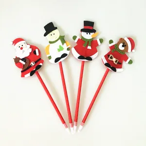 Kerst Balpen Polymeerklei Cartoon Kerstman Sneeuwpop Beer Schrijfpen Voor School Kantoor Feestdagen Cadeau Kinderen
