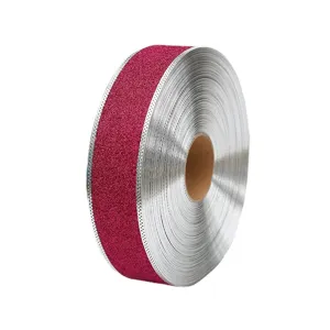 Cinta de purpurina rosa de 5cm con bordes plateados para regalos y fiestas.