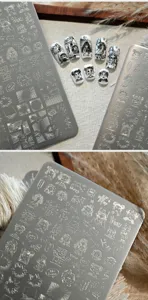 Street graffiti TG-011 nail art stamping plate with quirky comic characters and patterns