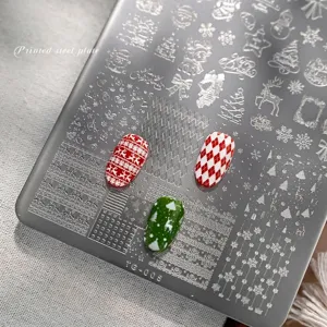Weihnachten Nagelstempelplatte TG-005 Edelstahl Elch Schneeflocke Muster Nail Art Stempelvorlage DIY Maniküre Platte